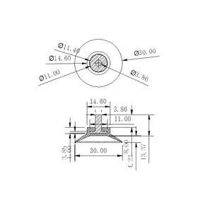 Crochet à vis M4 industriel, moulage par injection PVC transparent, ventouse <span class=keywords><strong>de</strong></span> 30/40/50 mm, motif pour machine à modèles en plastique - Product Image 1