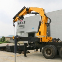 Grue à flèche articulée montée sur camion de 16 tonnes, grue hydraulique à bras pliable pour la manutention de charges lourdes, travaux de construction
