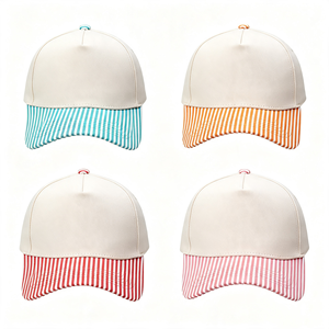 Cappellino da Baseball Bicolore con Corona Tinta Unita e Visiera Stampata Floreale, Regolabile, in Cotone e Rete, Stile Casual Unisex - Product Image 3