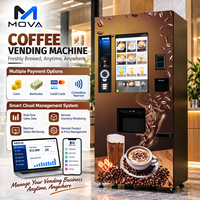 Distributeur automatique de café intelligent, multi-boissons instantanées, kiosque en libre-service avec grand écran tactile pour les points de vente