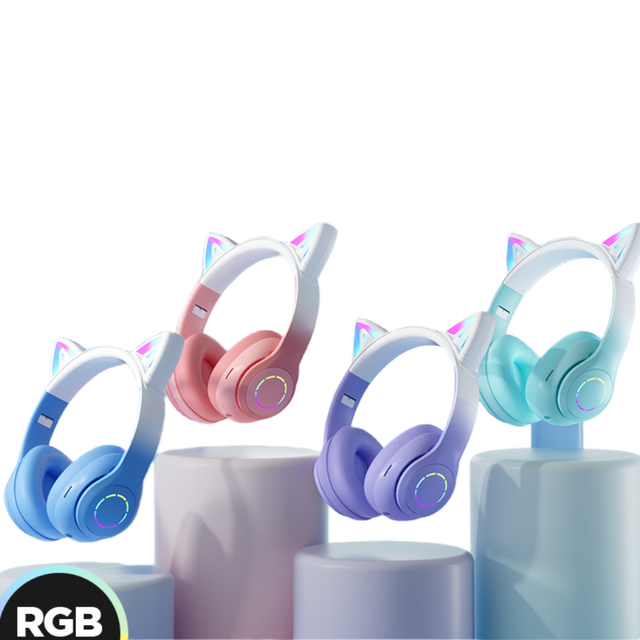 Cute Cat Ears Wireless Gaming Headset Wireless Sports Student Headset Gaming Wired Headset