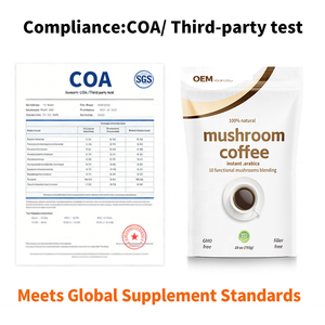 ผงกาแฟไมโครเห็ดสำเร็จรูป 100% จากธรรมชาติ จัดส่งเสถียร สำหรับผู้ขาย Amazon FBA ได้รับการรับรอง COA ผ่านการทดสอบโดยบุคคลที่สาม - Product Image 5