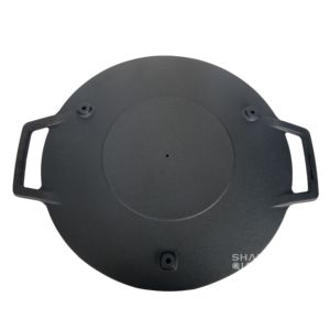 Padella Rotonda <span class=keywords><strong>in</strong></span> Ghisa con Manici, Robusta e Pretrattata, per <span class=keywords><strong>Pizza</strong></span>, Crêpes, Barbecue, Campeggio all'Aperto - Product Image 6
