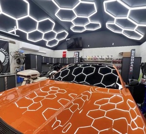 Luces LED hexagonales, precio al por mayor de alta calidad, luces de techo de nido de abeja para lavado de coches, sala de exposición, taller de detalles automáticos - Product Image 4