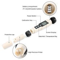 Yy400h Testeur de qualité de l'eau 2 en 1 de haute qualité pH-mètre H2/temp Stylo testeur de conductivité Détecteur de pureté Outil de mesure OEM/ODM