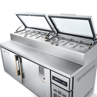 Réfrigérateur de Préparation à Pizza Professionnel de Fabrication, Réfrigérateur Sous Plan de Travail, Réfrigérateur à Sandwichs de Comptoir