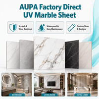 Panneau mural haute brillance imperméable pour décoration intérieure, feuille de marbre PVC UV pour salon