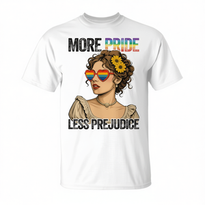 Más orgullo, menos prejuicios, camiseta del mes del orgullo LGBT, camiseta gay lesbiana - Product Image 2