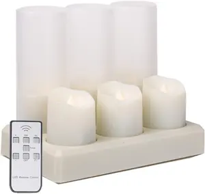Flameless Rechargeable Led Candle Light Flickering Flame Led Tea Light Decorative