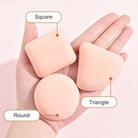Houppette de maquillage ultra douce sans latex, carrée et triangulaire, effet coussin d'air, pour fond de teint, anticernes et poudre (lavable)
