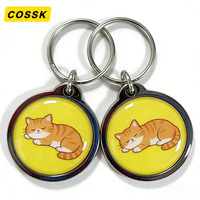Étiquette RFID NFC personnalisée avec logo pour identification d'animaux de compagnie, résistante aux intempéries, étanche, conception de codage variée, code QR, anneau de sécurité, porte-clés