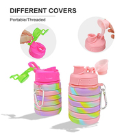 Bouteilles de voyage pliables de qualité alimentaire, bouteille en silicone pour le sport en plein air, bouteille d'eau en silicone pliable