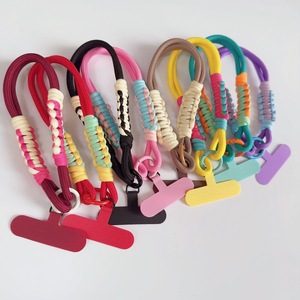 Custom Colorful Fashion Braided Fabric Short Wristband Phone Straps with Rotatable T-Shaped Clips <b>for</b> Phone Cases - Product Image 5