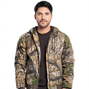 Sudadera con Capucha y Cremallera de Camuflaje para Hombre, Corte Regular, Forro Polar de Poliéster, Estilo Casual de Otoño - Product Image 1