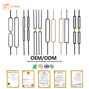 Lan can cầu thang sắt nghệ thuật hiện đại, đơn giản, trong nhà, màu đen vàng, hình vuông, tròn, bầu dục - Product Image 4