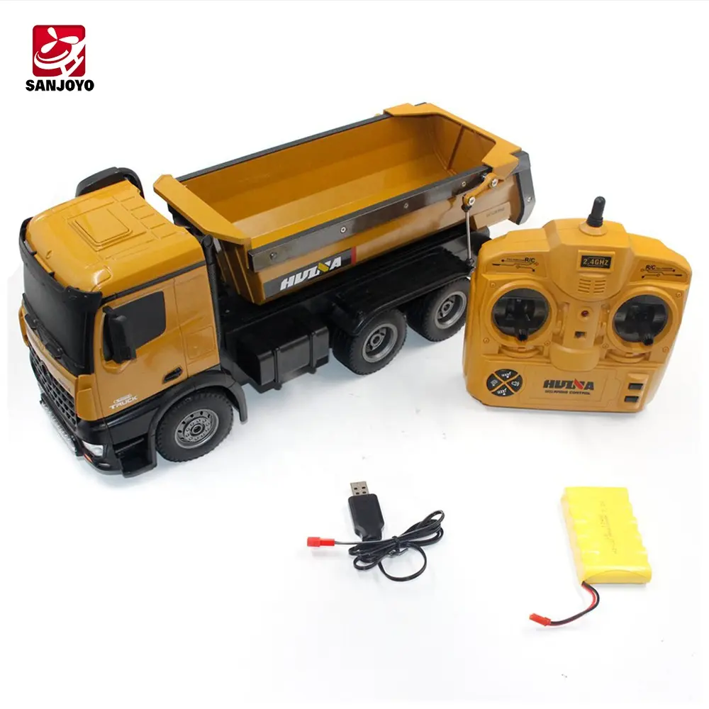 Huina 1573 2.4Ghz 1:14 10 Channel Alloy Truck Tractor Engineering Remote Control Dumper Toys Rc Car And Trucks For Kids Toy
