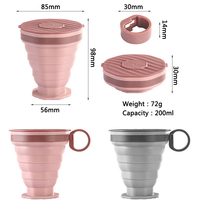 Portable pliant tasse à café voyage Silicone pliable tasse de voyage tasse à boire avec lèvre pour Camping en plein air