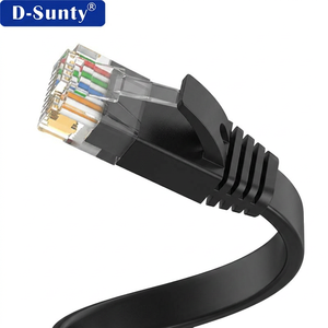 Câbles réseau LAN Cat6 noirs haute vitesse, conducteur BC 32AWG, PVC UTP RJ45 8P8C, cordon de raccordement Ethernet, câble plat de communication - Product Image 2