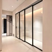 Porte coulissante en aluminium AOMEJA + OPK, isolation acoustique, design minimaliste, intérieur, cave à vin, chambre, cuisine, appartement