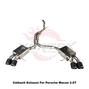 Escape de Alto Flujo Vortex de Acero Inoxidable con Puntas de Carbono y Válvula de Vacío Compatible con Porsche Macan 2.0T - Product Image 3