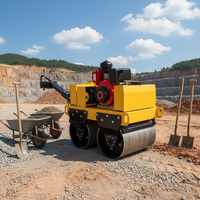 Compacteur routier vibrant à double tambour BM50, rouleau compresseur d'asphalte à double roue en acier, force de compression de 20 KN