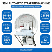 Machine de cerclage semi-automatique pour emballages en carton ondulé et produits en bois, facile à utiliser, économe en énergie et à haute efficacité