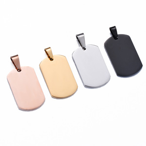 La superficie liscia del pendente in bianco dell'acciaio inossidabile dello specchio può essere incisa 18x30mm ciondolo personalizzato della foto - Product Image 2