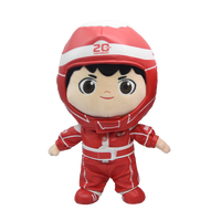 Jouets en peluche Mengqu, mascotte exclusive de course F1 personnalisée, figurines d'action en peluche de personnage en PU pour fournisseurs