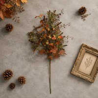Vente en gros de décorations artificielles en plastique de haute qualité, style classique, pour la maison et les mariages, en forme de tiges d'eucalyptus et de gousses d'automne pour Thanksgiving