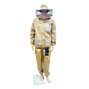 BAIFENG BEE Nuevo <span class=keywords><strong>Traje</strong></span> de Apicultura Marrón con Protección 3D de Algodón Transpirable, Disfraz de Apicultor con Velo, Capucha y Sombrero, Anti-<span class=keywords><strong>Abejas</strong></span>, Poliéster 1 - Product Image 3