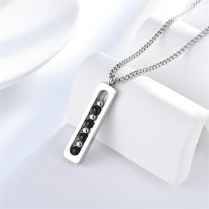 Venta directa de fábrica, collar de plata de verano, collar con colgante de barra de piedra cuadrada colorida chapada, collar para mujeres y hombres - Product Image 6