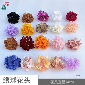 Cabeza de flor de hortensia, flores artificiales de seda para decoración del hogar, decoración navideña, estilo moderno hecho a mano - Product Image 3