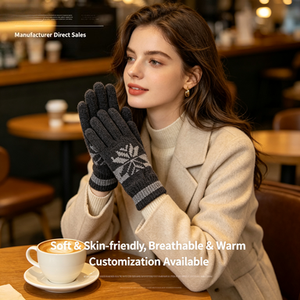 Guantes de Pantalla Táctil Acrílicos para Mujer, para las Cuatro Estaciones, Cálidos, Transpirables, Diseño de <span class=keywords><strong>Dedos</strong></span> Completos, para Actividades al Aire Libre, Talla Única - Product Image 2