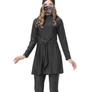 Maillots de bain islamiques pour femmes, très demandés, couleur personnalisée, une pièce, coupe haute, imprimé devant, burkinis musulmans, Spandex/Nylon respirant - Product Image 5