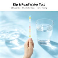 Kit de 17 pruebas en 1 para el agua potable, 100 tiras reactivas de calidad del agua con 2 pruebas de bacterias para agua del grifo doméstico y agua de pozo