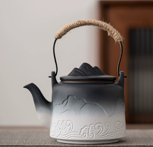 ชุดแก้วกาแฟพอร์ซเลนขนาดใหญ่ลายนูนไล่เฉดสีทันสมัย พร้อมที่กรองชาและฝาปิด ชุดถ้วยชาสำหรับชงชาแบบใบชา - Product Image 4