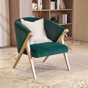 MR chaise de loisirs de style européen canapé simple salon chaise paresseuse en bois massif pour la maison meubles d'hôtel - Product Image 1