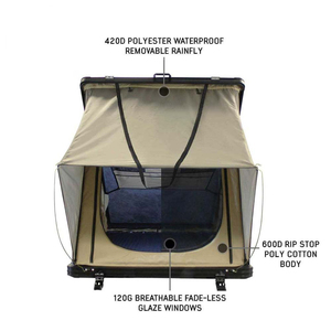 Aluminum Hardshell Roof Top <b>Tent</b> with LED Light Side Open and Foldable Oxford Fabric Rooftop <b>Tent</b> Cover - Product Image 3