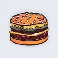 Logo de marque personnalisé en vrac patchs en fer brodés mignons patchs alimentaires pour hamburger Kawaii chocolat banane croustilles d'oeufs