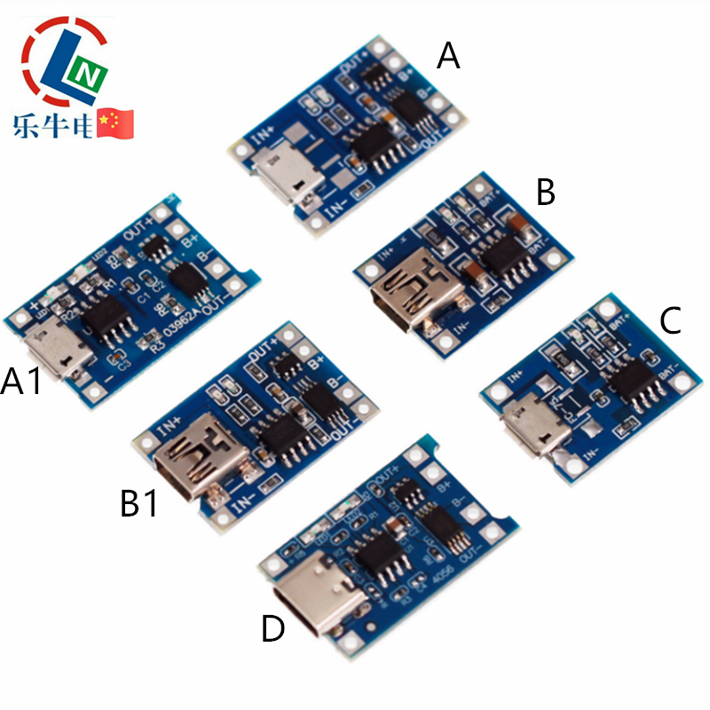 TP4056 | Bộ Sạc 18650 Pin Lithium 3.7V 3.6V 4.2V 5V Bảng Cổng Sạc USB Mô-đun 1A Mini/Micro/Type-C Có Bảo Vệ