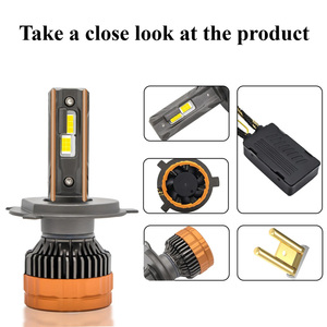 Nuevo Diseño 3000K 4300K 6000K Luz Estroboscópica Brillante 150W Fácil Instalación Canbus Sin Error Control Remoto Naranja Luz Automotriz H4 12V - Product Image 4