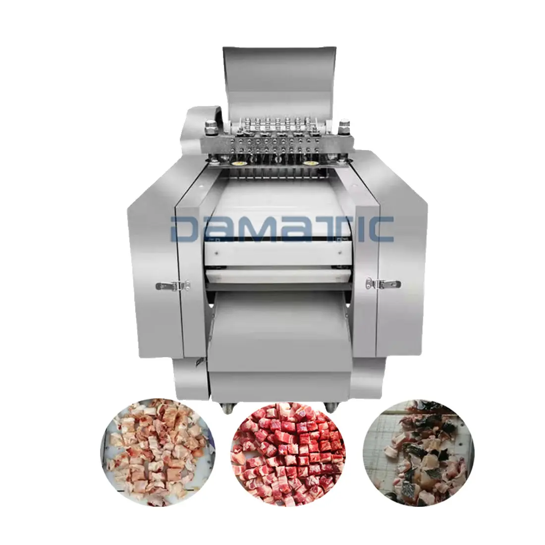 Small Cooked Beef Meat Cutting And Bone Cube Cutter Slicer Machine Cutting Automatic Industrial Butchery Equipment Meat Slicer