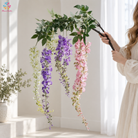 Guirlande artificielle de glycine à longues tiges en soie pour arche de mariage, toile de fond de cérémonie et décoration intérieure