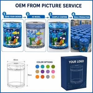 <span class=keywords><strong>Set</strong></span> di Costruzioni Acquario Colorato Personalizzabile con Pesci e Fiori Rosa, Giocattoli Vibranti per Bambini per l'Espressione Artistica e il Gioco - Product Image 4