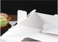 Boîte à gâteaux en papier kraft rose avec poignée de fenêtre transparente 1-6 trous dossiers pliables pour Dessert Mousse Muffin Cupcake emballage