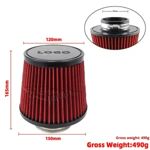 <span class=keywords><strong>Filtre</strong></span> à air d'<span class=keywords><strong>habitacle</strong></span> universel 3 pouces, cône d'admission, haut 165/241 mm, <span class=keywords><strong>KN</strong></span>, état neuf, haute performance - Product Image 3