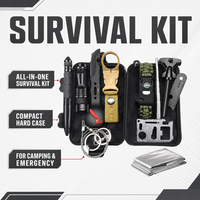 Kit de survie en milieu sauvage personnalisé avec logo OEM, 13 en 1, ensemble d'outils multifonctionnels, trousse de premiers soins, équipement de camping pour l'autodéfense