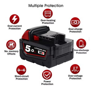 Batería de Iones de Litio de Repuesto Forenpower de 5 Ah y 18 V, Compatible con Herramientas Eléctricas Inalámbricas del Sistema de 18 V - Product Image 3