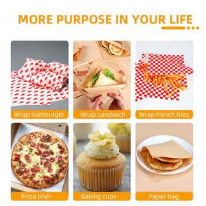 Papier ciré alimentaire personnalisé, résistant à la graisse, pour emballages de hamburgers, sandwichs, pains et pizzas - Product Image 5