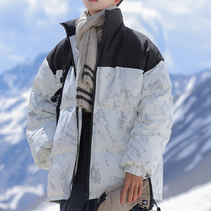 Blouson court en duvet pour homme, style minimaliste urbain - Product Image 1